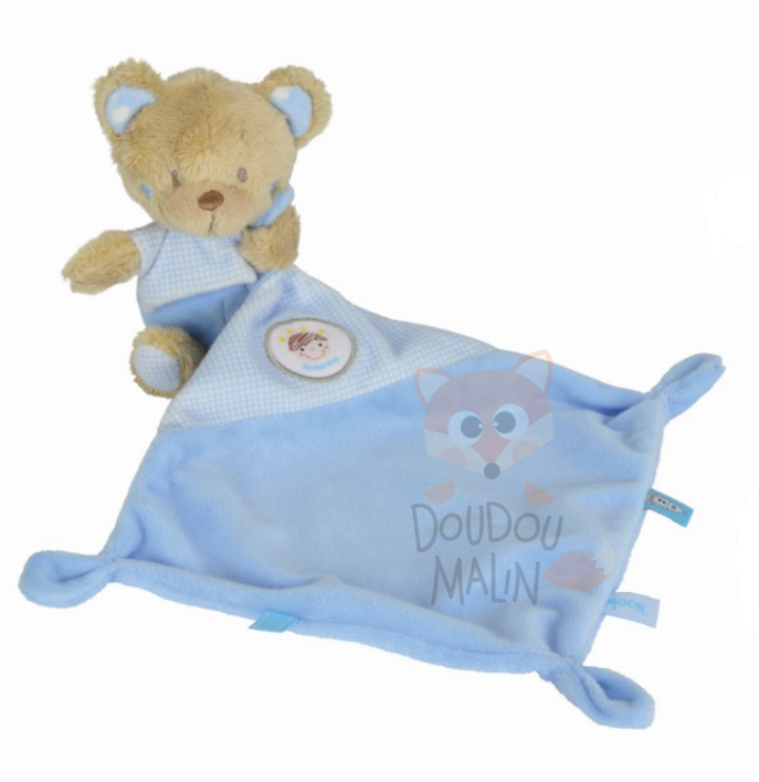  august baby comforter bear blue beige rocket boy 